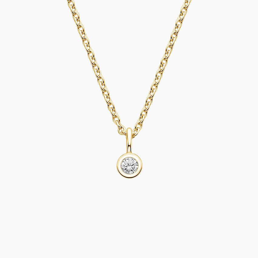 Çiy Damlası Model 0.50 karat Yuvarlak Kesim Laboratuvar Pırlanta Kolye 18K - Bold Diamonds