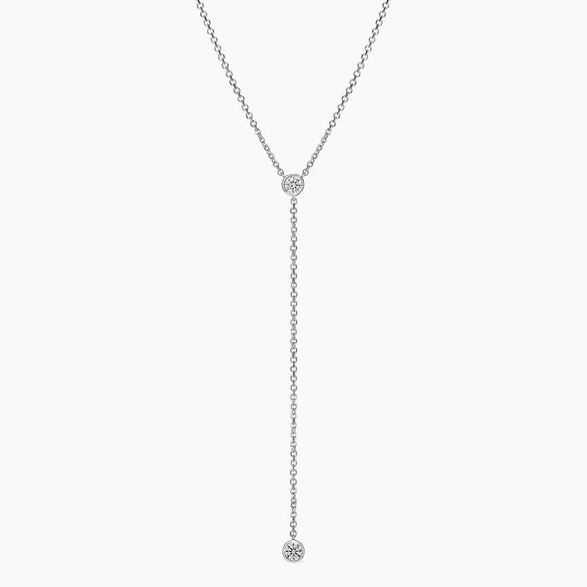 İkili Işıltı Model 0.50 karat Damla Kesim Laboratuvar Pırlanta Kolye 18K - Bold Diamonds