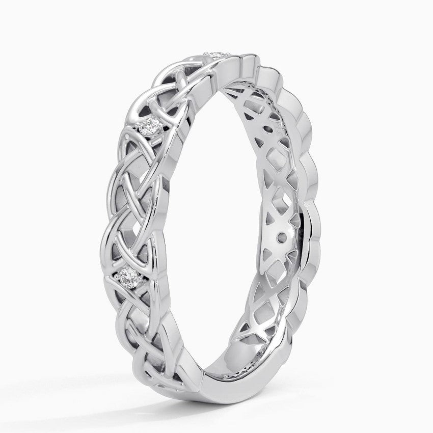 Özel Tasarım Alyans 0,10 Karat Baget Kesim Laboratuvar Pırlanta Yüzük 18K - Bold Diamonds