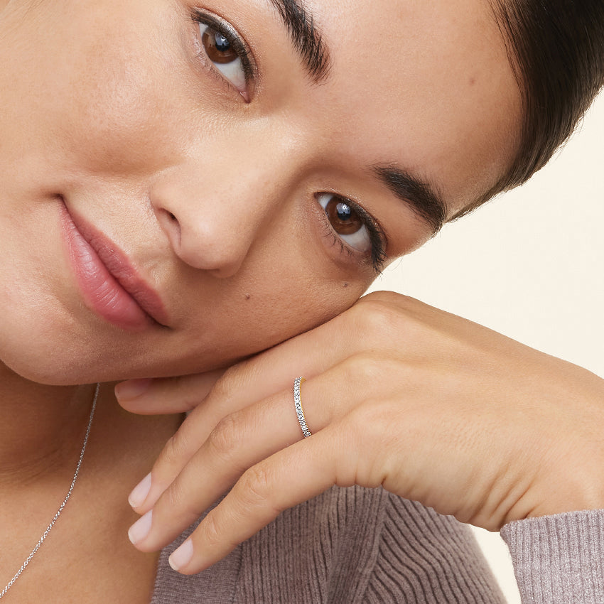 Yarım Tur 0,25 Karat Yuvarlak Kesim Laboratuvar Pırlanta Yüzük 18K - Bold Diamonds