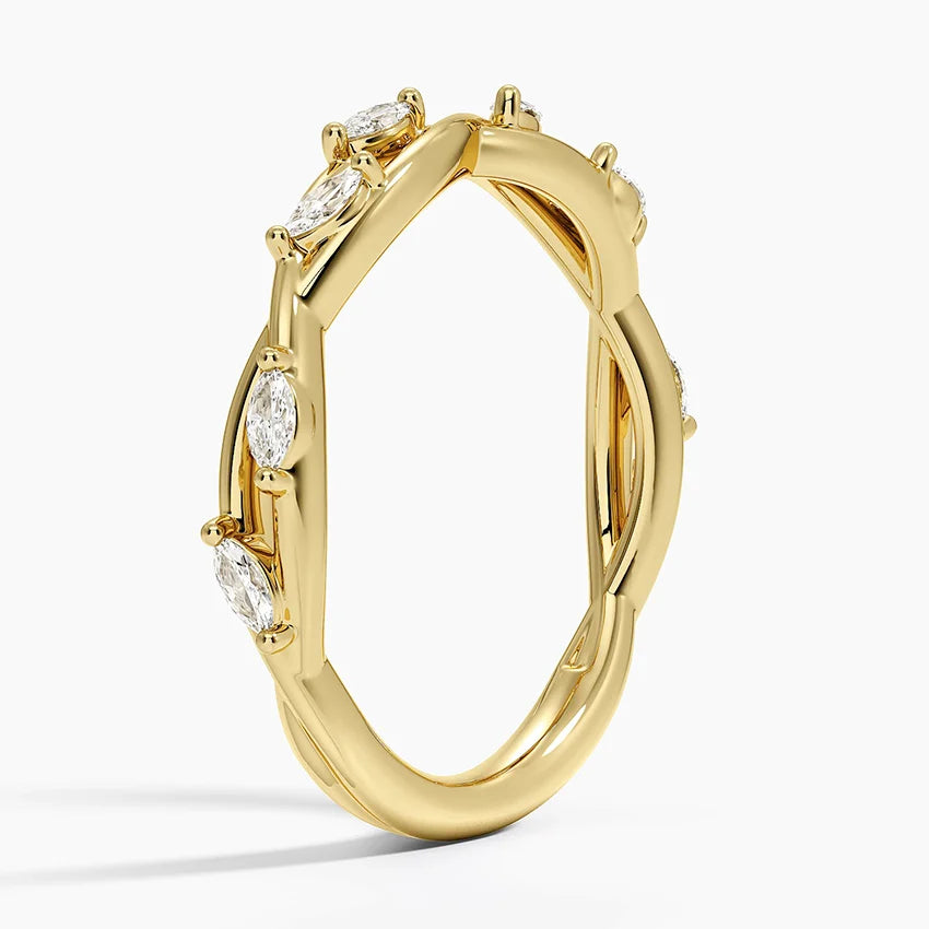 Özel Tasarım 0,25 Karat Marquise Kesim Laboratuvar Pırlanta Yüzük 18K - Bold Diamonds