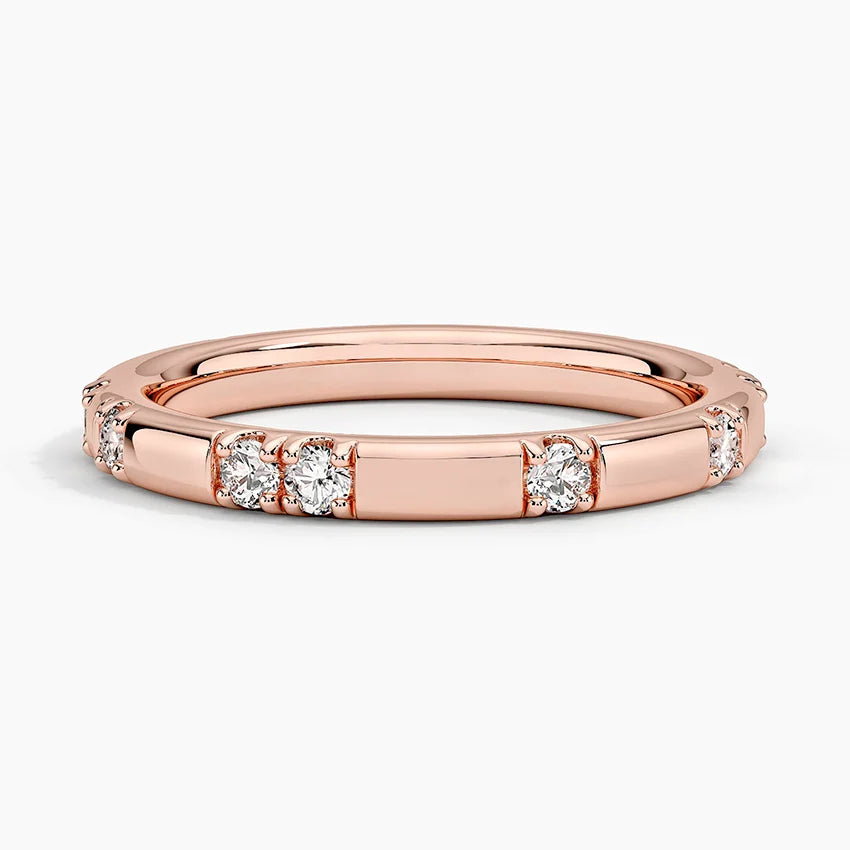Pırlanta Alyans 0.25 Karat Yuvarlak Kesim Laboratuvar Pırlanta Yüzük 18K - Bold Diamonds