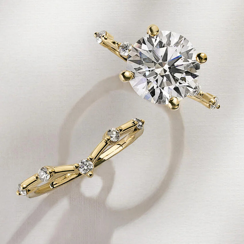 Tamamlayıcı 0,25 Karat Yuvarlak Kesim Laboratuvar Pırlanta Yüzük 18K - Bold Diamonds