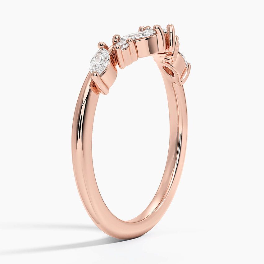 Tamamlayıcı 0,25 Karat Marquise Kesim Laboratuvar Pırlanta Yüzük 18K - Bold Diamonds