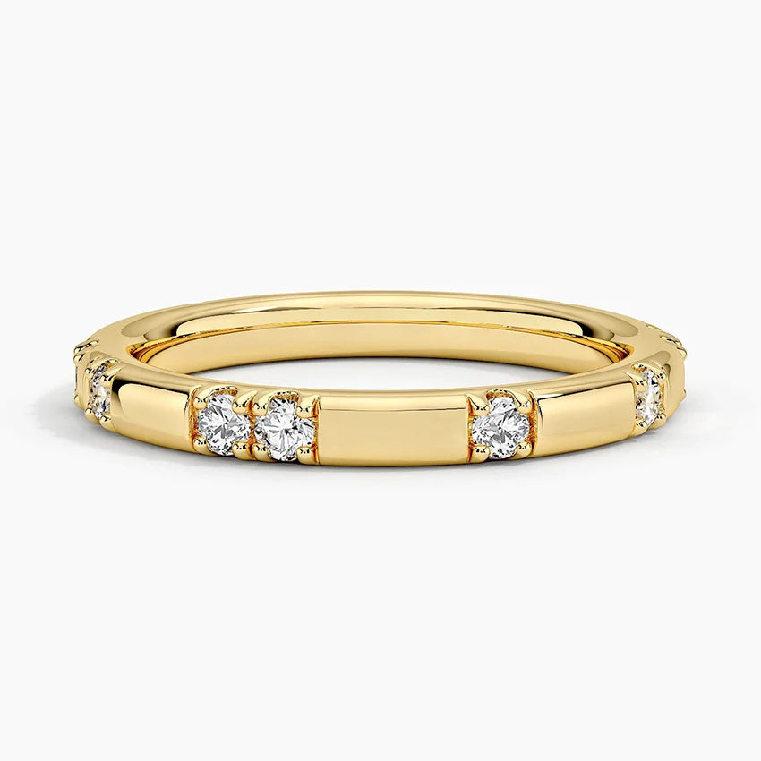 Pırlanta Alyans 0.25 Karat Yuvarlak Kesim Laboratuvar Pırlanta Yüzük 18K - Bold Diamonds