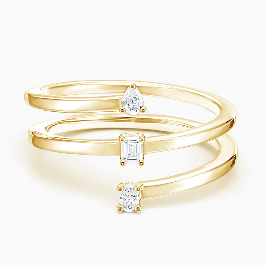 Sarmal 0,25 Karat Karışık Kesim Laboratuvar Pırlanta Yüzük 18K - Bold Diamonds