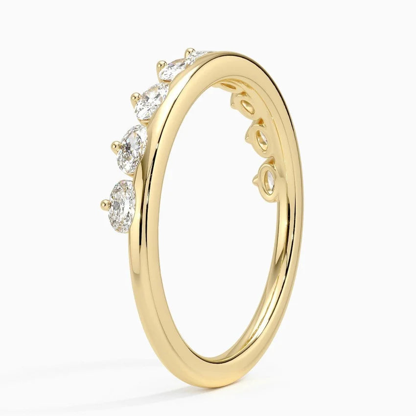 Yarım Tur 0,50 Karat Yuvarlak Kesim Laboratuvar Pırlanta Yüzük 18K - Bold Diamonds