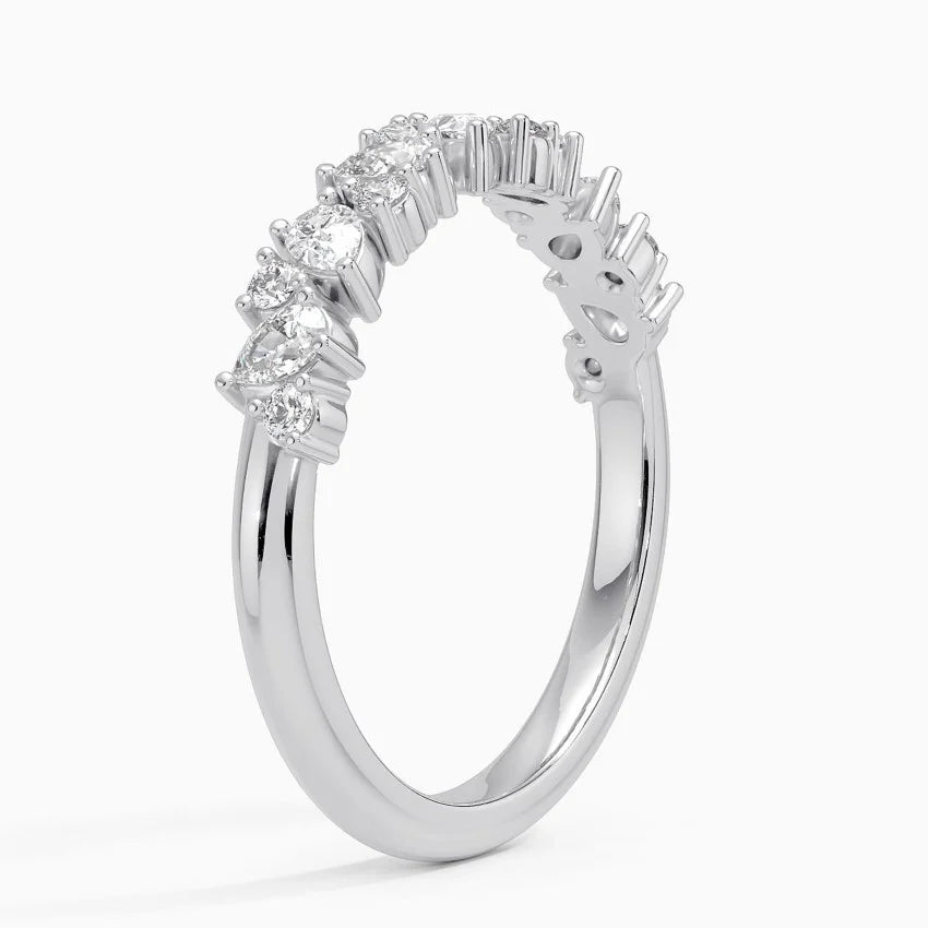 Yarım Tur 0.50 Karat Yuvarlak Kesim Laboratuvar Pırlanta Yüzük 18K - Bold Diamonds
