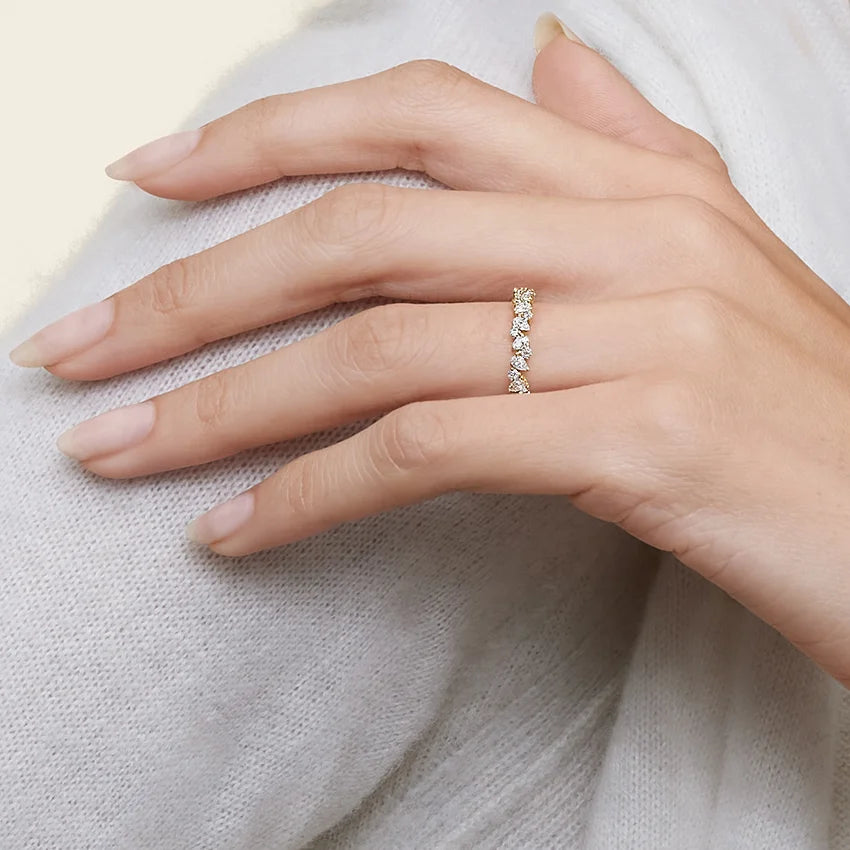 Yarım Tur 0.50 Karat Yuvarlak Kesim Laboratuvar Pırlanta Yüzük 18K - Bold Diamonds