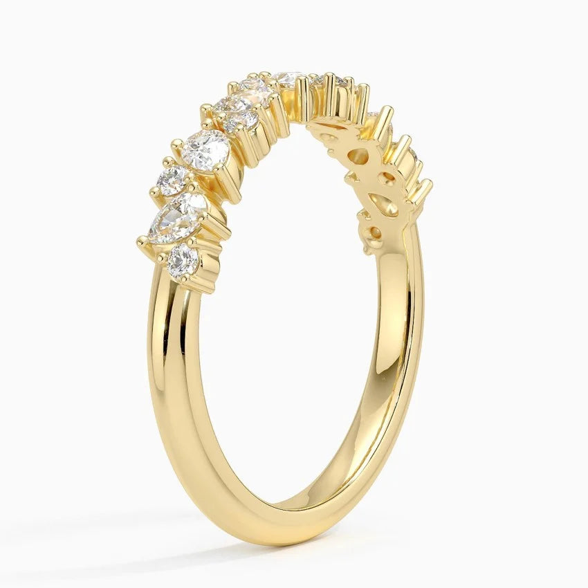 Yarım Tur 0.50 Karat Yuvarlak Kesim Laboratuvar Pırlanta Yüzük 18K - Bold Diamonds