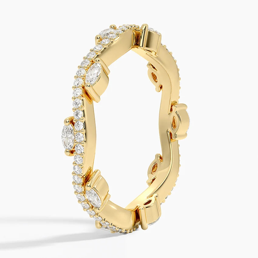 Yarım Tur 0.50 Karat Damla Kesim Laboratuvar Pırlanta Yüzük 18K - Bold Diamonds