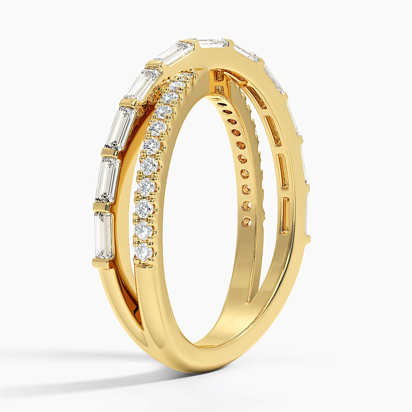 Özel Tasarım Pırlanta 0,50 Karat Baget Kesim Laboratuvar Pırlanta Yüzük 18K - Bold Diamonds
