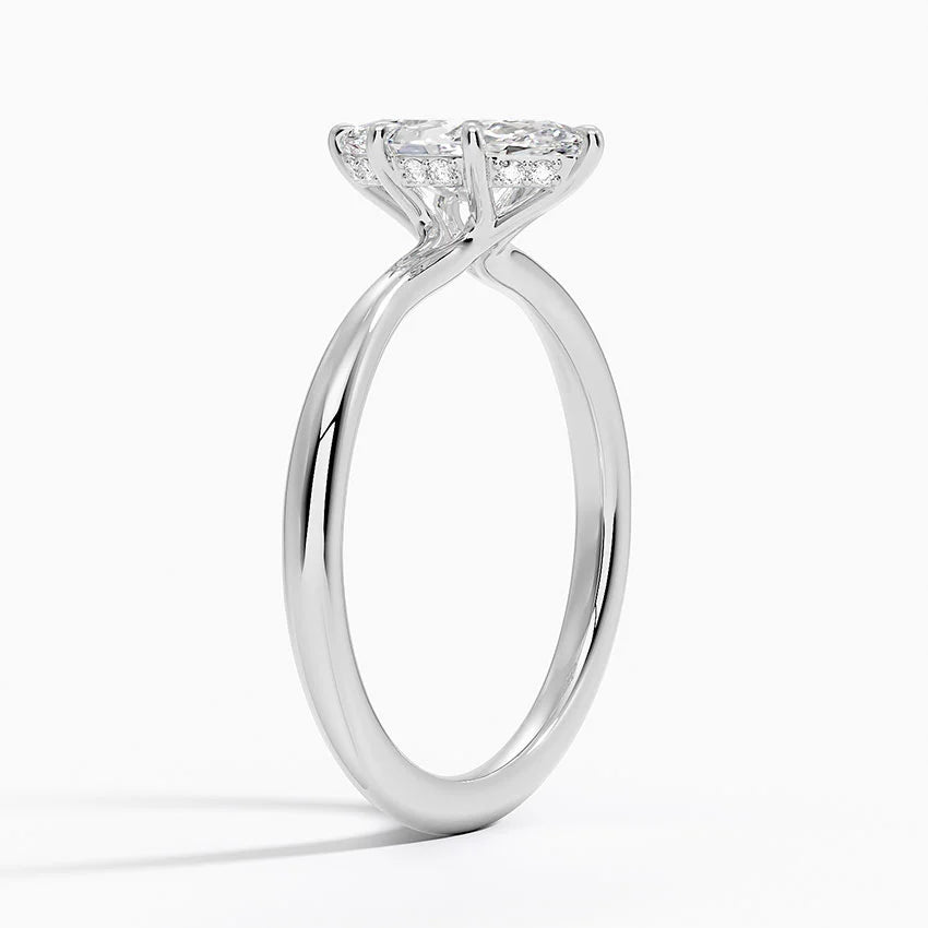 1.10 Karat Marquise Kesim Hidden Halo Tasarım Tektaş Laboratuvar Pırlanta Yüzük 18K - Alvora - Bold Diamonds