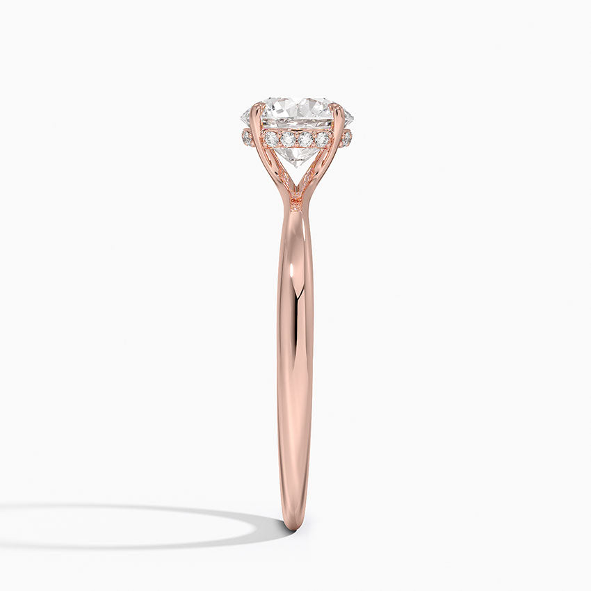 1.10 Karat Hidden Halo Tasarım Tektaş Laboratuvar Pırlanta Yüzük 18K - Alvora - Bold Diamonds