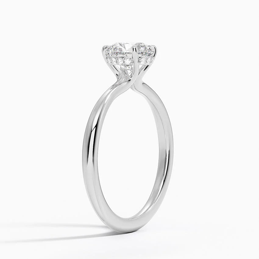 1.10 Karat Hidden Halo Tasarım Tektaş Laboratuvar Pırlanta Yüzük 18K - Alvora - Bold Diamonds