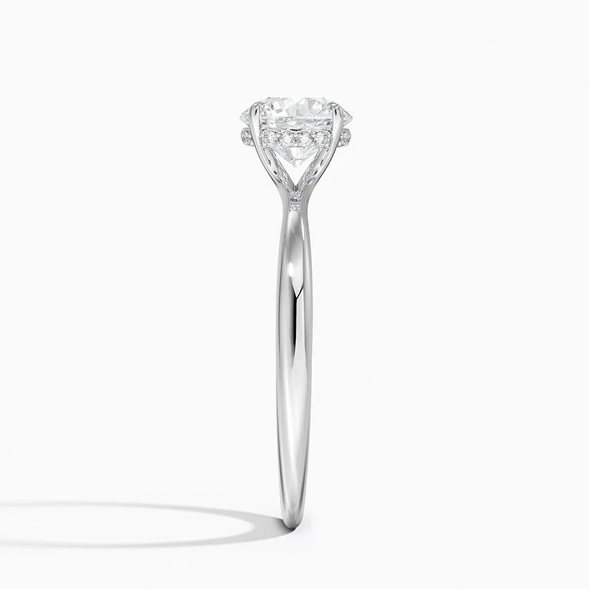 1.10 Karat Hidden Halo Tasarım Tektaş Laboratuvar Pırlanta Yüzük 18K - Alvora - Bold Diamonds