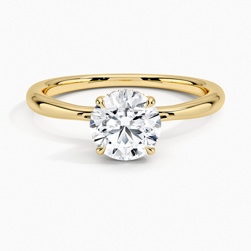 1.10 Karat Hidden Halo Tasarım Tektaş Laboratuvar Pırlanta Yüzük 18K - Alvora - Bold Diamonds