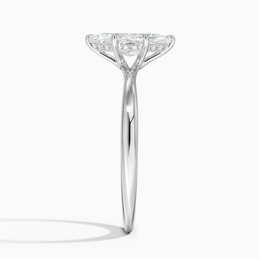 1.10 Karat Marquise Kesim Hidden Halo Tasarım Tektaş Laboratuvar Pırlanta Yüzük 18K - Alvora - Bold Diamonds