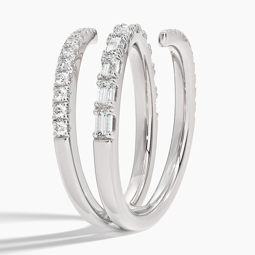 Sarmal 1,00 Karat Baget Kesim Laboratuvar Pırlanta Yüzük 18K - Bold Diamonds