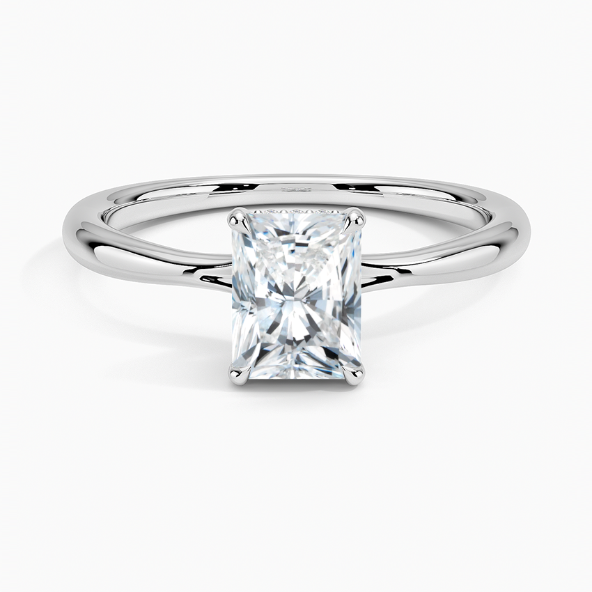 1.10 Karat Radiant Kesim Hidden Halo Tasarım Tektaş Laboratuvar Pırlanta Yüzük 18K - Alvora - Bold Diamonds