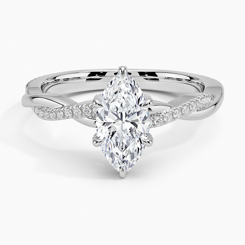 1.25 Karat Marquise Kesim Hidden Halo Tasarım Tektaş Laboratuvar Pırlanta Yüzük - Talora - Bold Diamonds