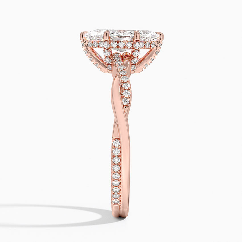 1.25 Karat Marquise Kesim Hidden Halo Tasarım Tektaş Laboratuvar Pırlanta Yüzük - Talora - Bold Diamonds