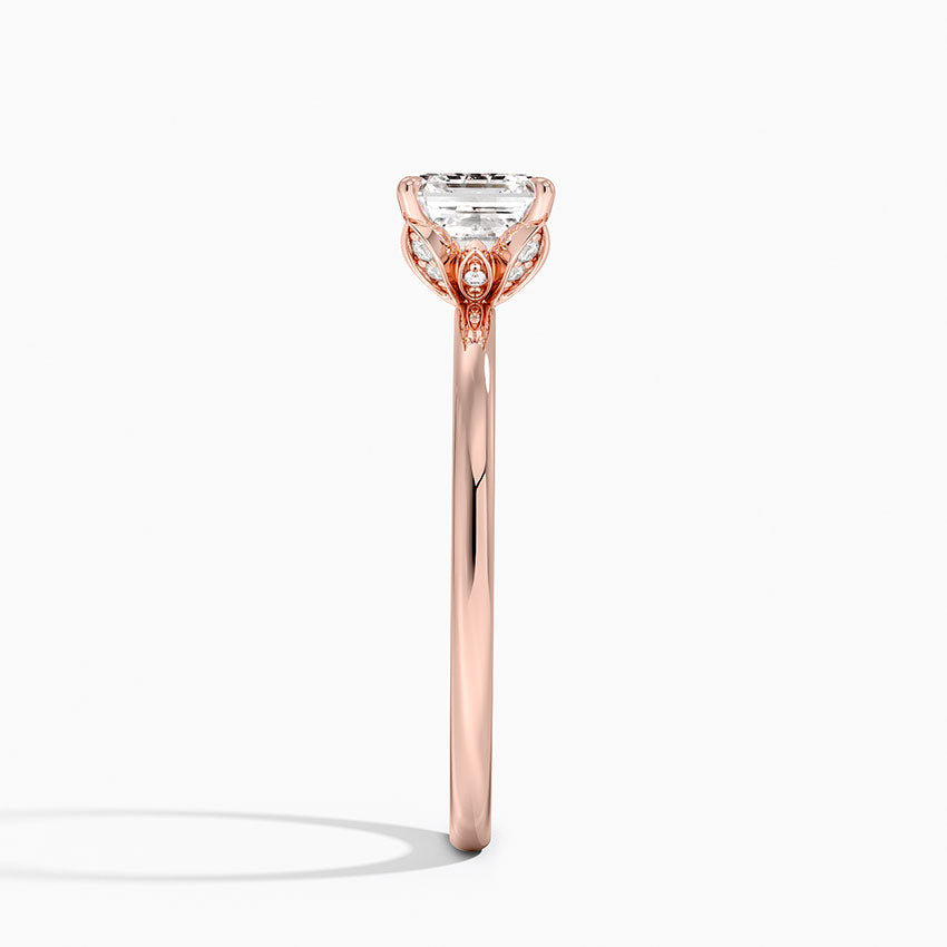 1.15 Karat Asscher Kesim Hidden Halo Tasarım Tektaş Laboratuvar Pırlanta Yüzük - Delora - Bold Diamonds