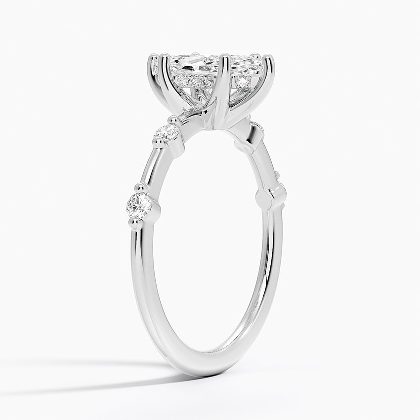 1.20 Karat Marquise Kesim Hidden Halo Tasarım Tektaş Laboratuvar Pırlanta Yüzük - Nice
