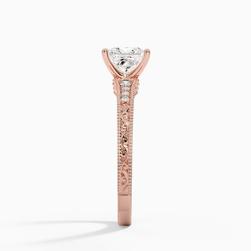 1.60 Carat Princess Halo Design Solitaire Lab Diamond Ring 18K - Florina