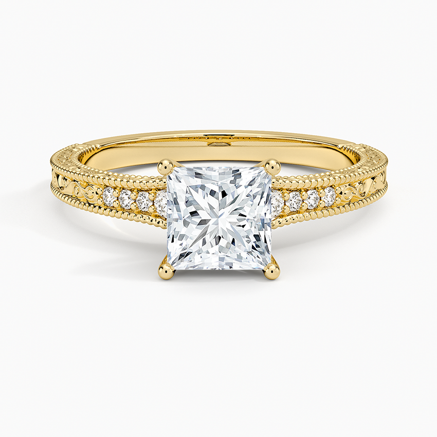 1.60 Carat Princess Halo Design Solitaire Lab Diamond Ring 18K - Florina