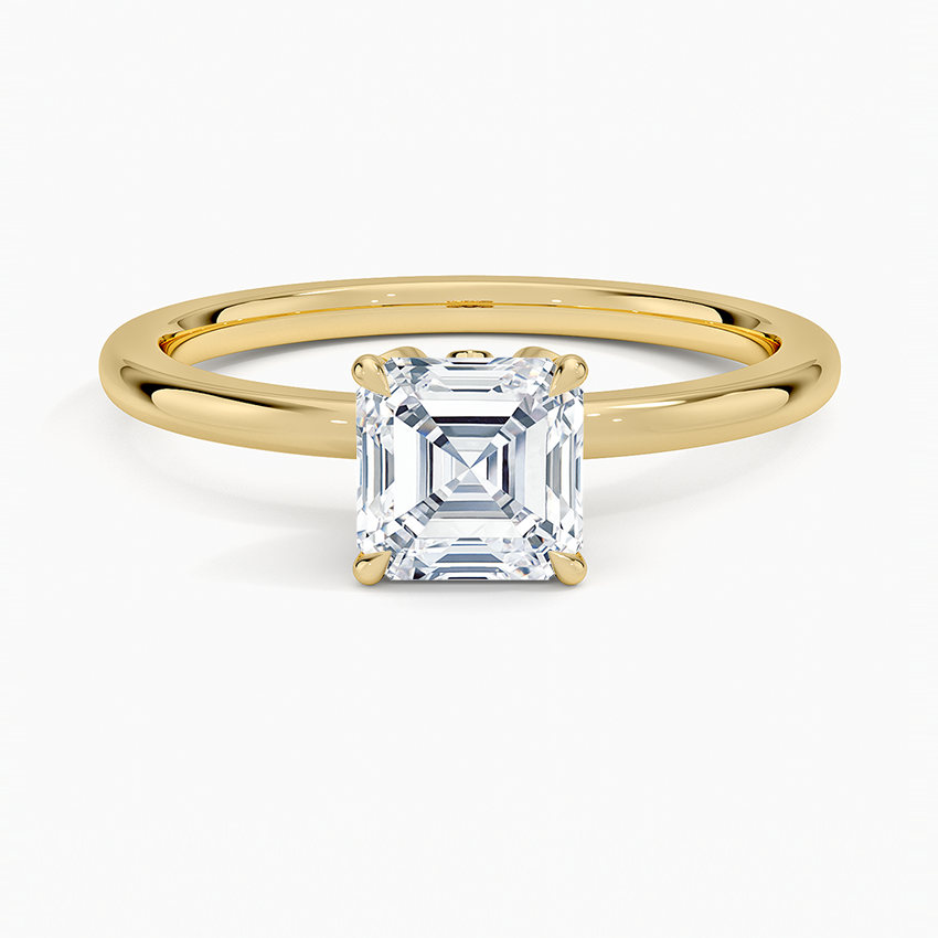 1.15 Karat Asscher Kesim Hidden Halo Tasarım Tektaş Laboratuvar Pırlanta Yüzük - Delora - Bold Diamonds