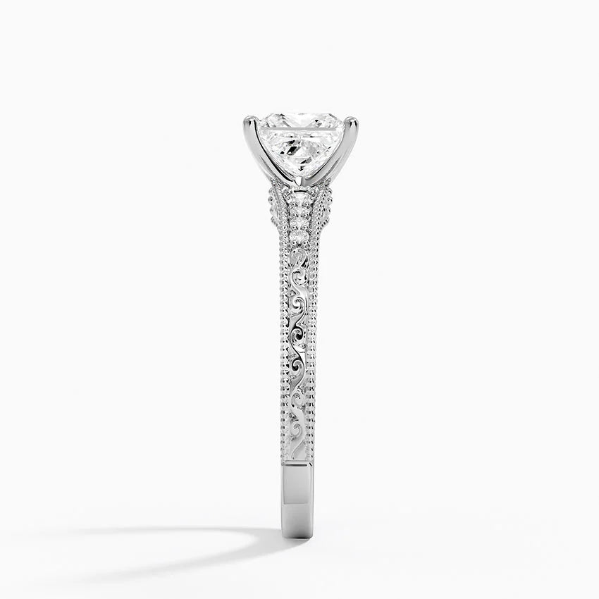1.60 Carat Princess Halo Design Solitaire Lab Diamond Ring 18K - Florina