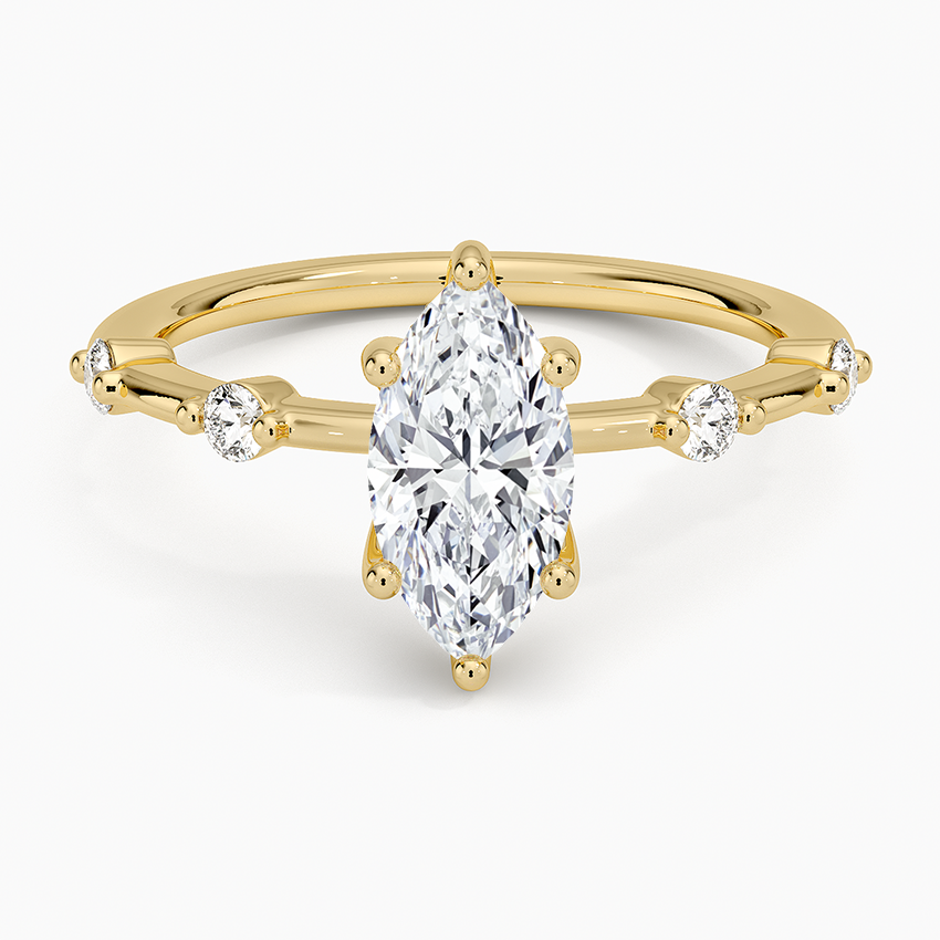 1.20 Karat Marquise Kesim Hidden Halo Tasarım Tektaş Laboratuvar Pırlanta Yüzük - Nice