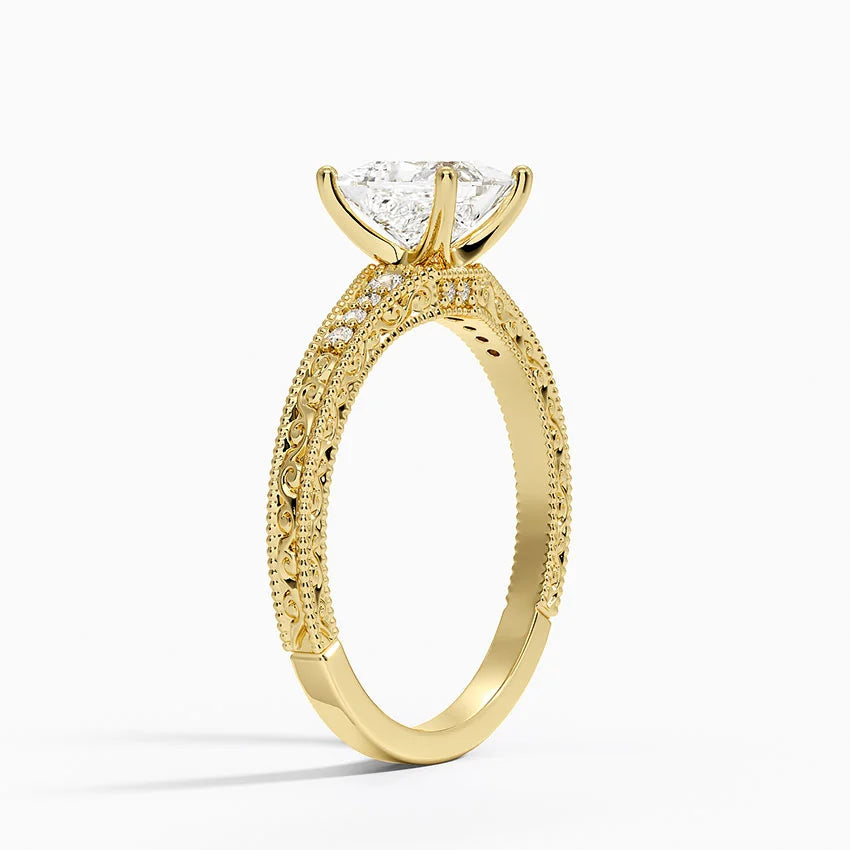 1.60 Carat Princess Halo Design Solitaire Lab Diamond Ring 18K - Florina