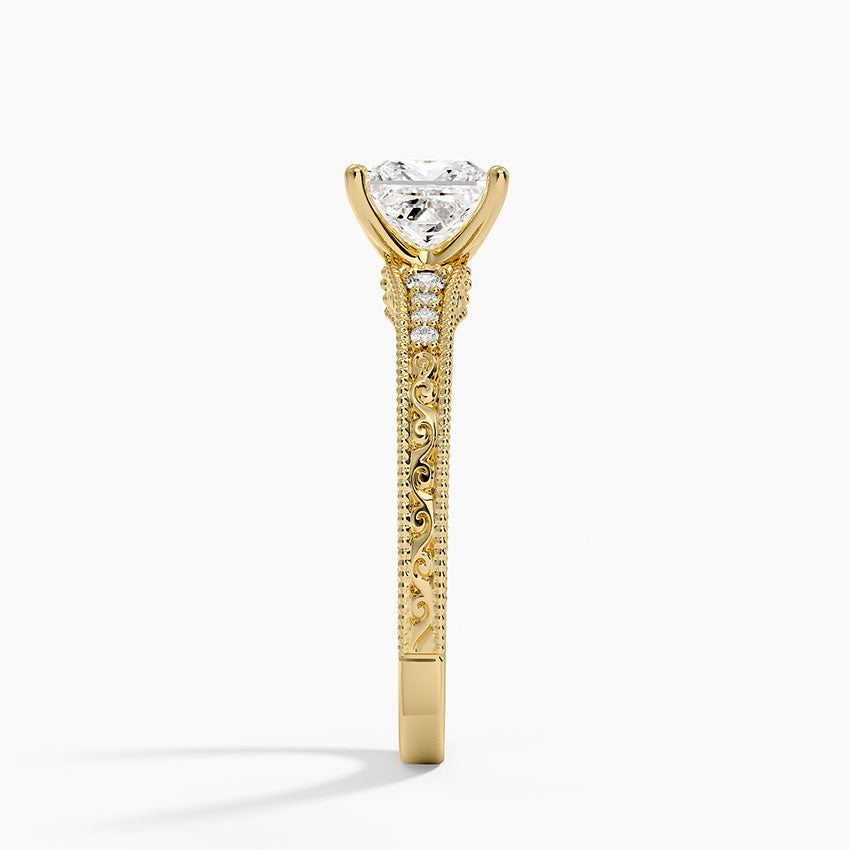 1.15 Karat Prenses Kesim Hidden Halo Tasarım Tektaş Laboratuvar Pırlanta Yüzük - Venice