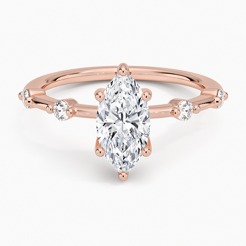 1.20 Karat Marquise Kesim Hidden Halo Tasarım Tektaş Laboratuvar Pırlanta Yüzük - Nice