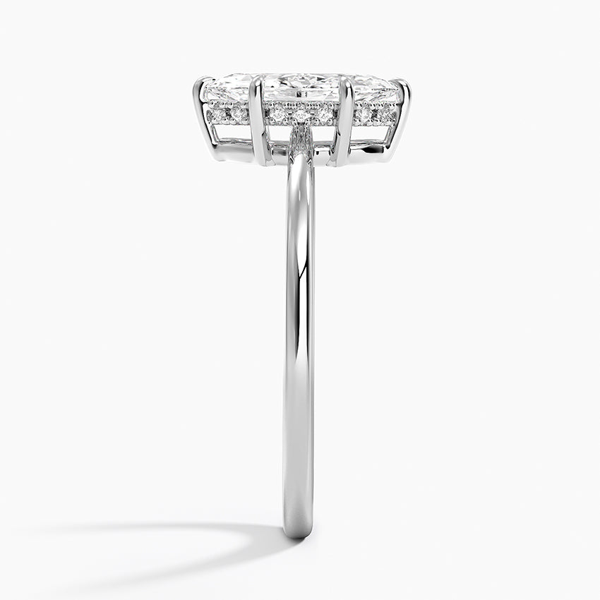 1.10 Karat Marquise Kesim Hidden Halo Tasarım Tektaş Laboratuvar Pırlanta Yüzük - Monaco