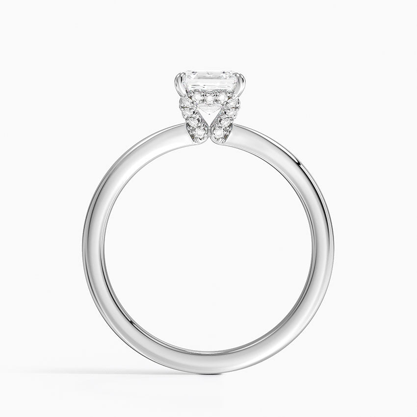 1.15 Karat Asscher Kesim Hidden Halo Tasarım Tektaş Laboratuvar Pırlanta Yüzük - Lyon