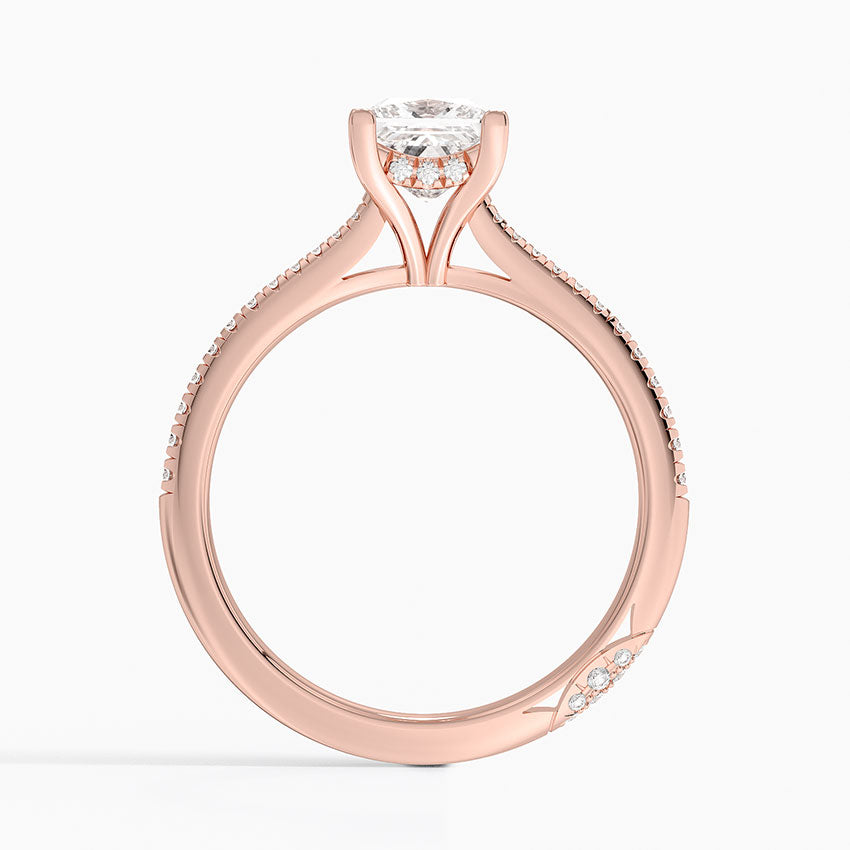 1.25 Karat Princess Hidden Halo Tasarım Tektaş Laboratuvar Pırlanta Yüzük - Torino