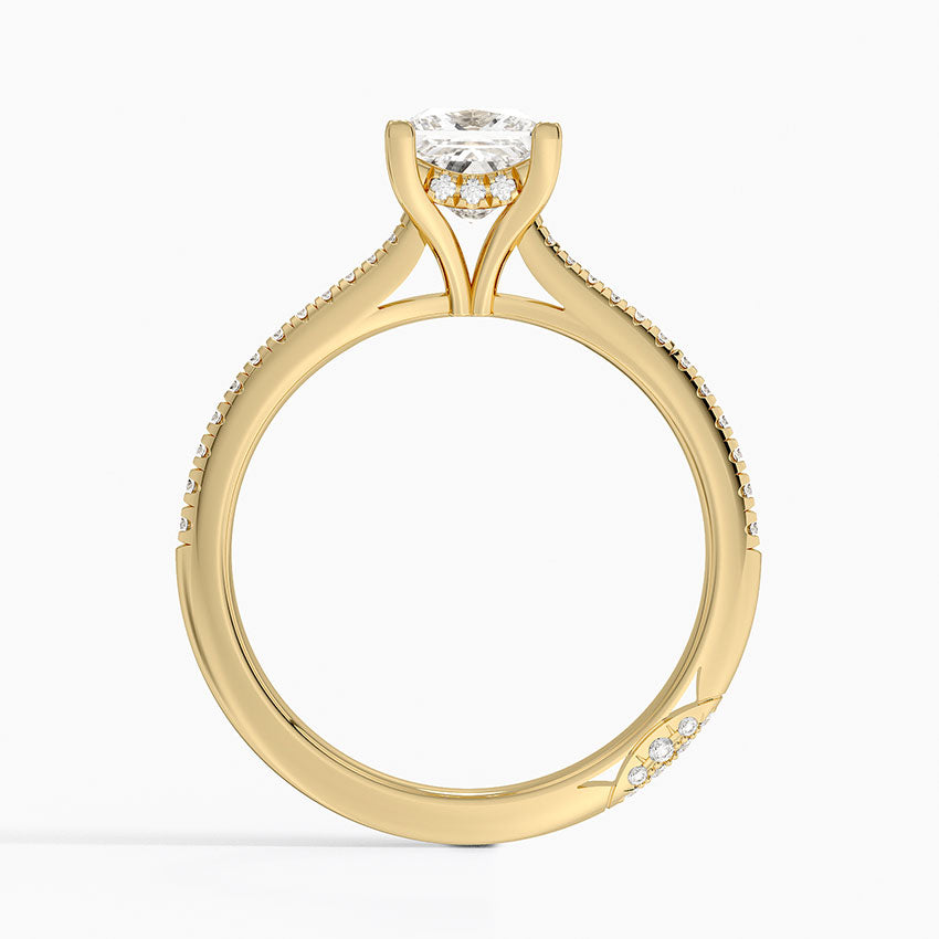 1.25 Karat Princess Hidden Halo Tasarım Tektaş Laboratuvar Pırlanta Yüzük - Milara
