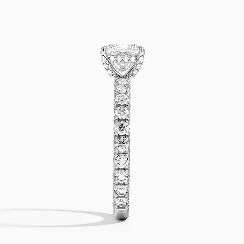 1.60 Carat Princess Halo Design Solitaire Lab Diamond Ring 18K - Florina