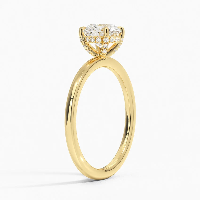 1.60 Carat Princess Halo Design Solitaire Lab Diamond Ring 18K - Florina