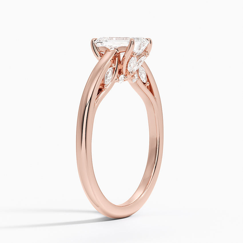1.30 Karat Emerald Kesim Hidden Halo Tasarım Tektaş Laboratuvar Pırlanta Yüzük - Salzburg