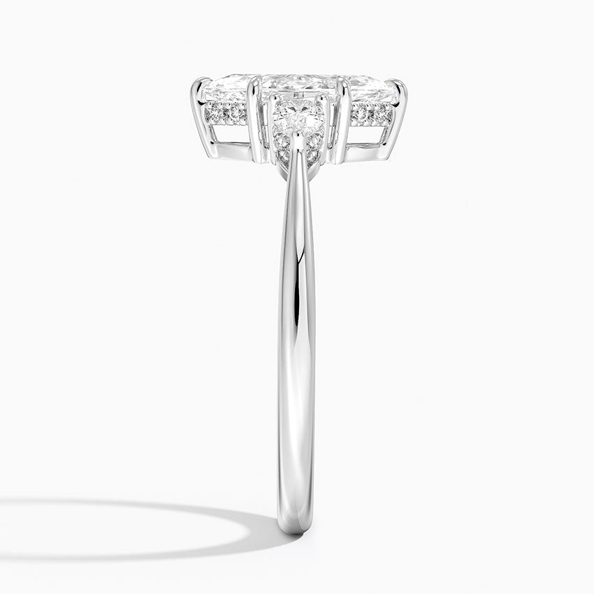 1.50 Karat Marquise Kesim Hidden Halo Tasarım Tektaş Laboratuvar Pırlanta Yüzük - Madrid