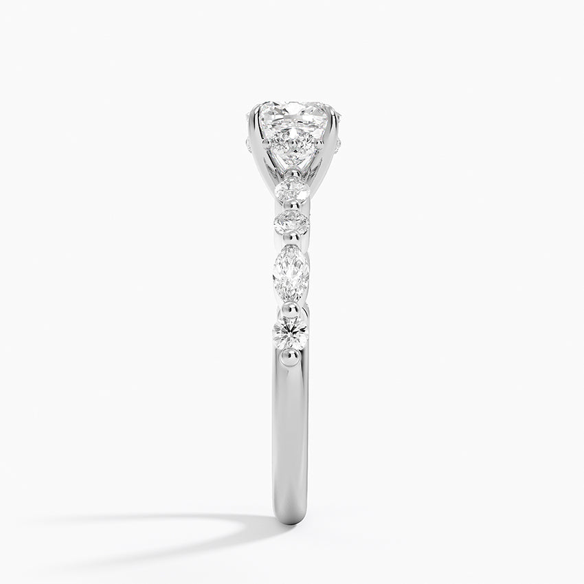 1.60 Carat Princess Halo Design Solitaire Lab Diamond Ring 18K - Florina