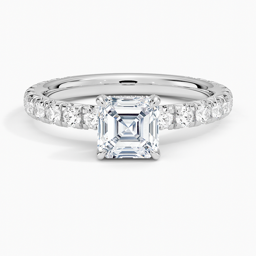1.75 Karat Asscher Kesim Hidden Halo Tasarım Tektaş Laboratuvar Pırlanta Yüzük 18K - Selora - Bold Diamonds