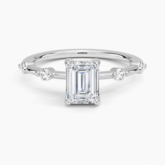 1.20 Karat Emerald Kesim Hidden Halo Tasarım Tektaş Laboratuvar Pırlanta Yüzük - Nice