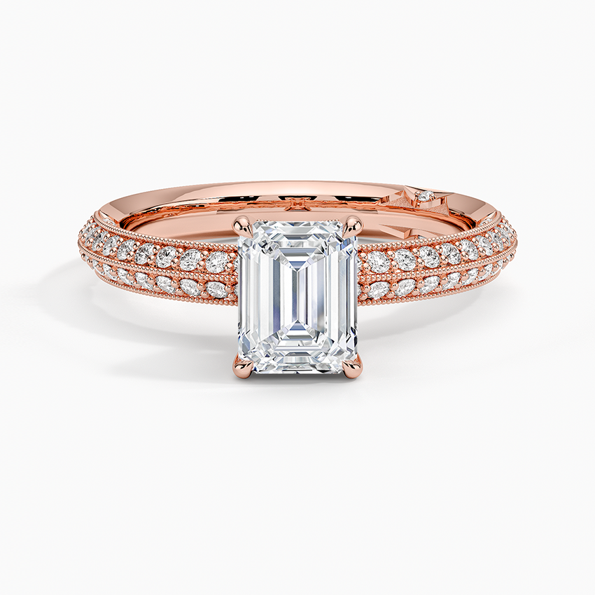 1.50 Karat Emerald Kesim Yarım Tur Tasarım Tektaş Laboratuvar Pırlanta Yüzük - Geneva