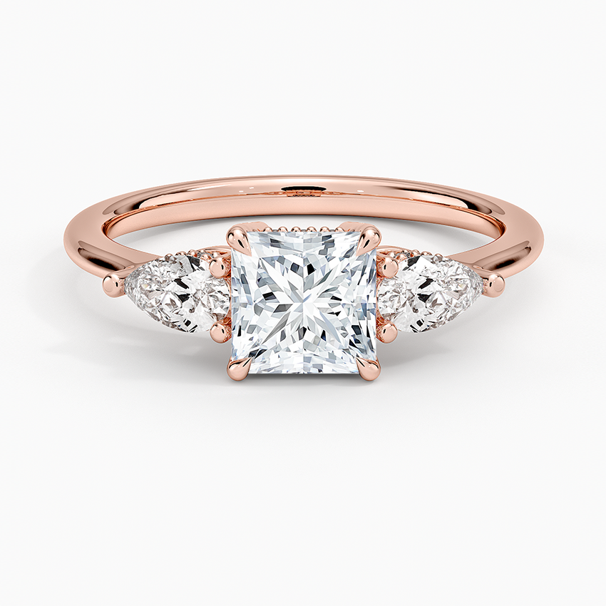 1.60 Carat Princess Halo Design Solitaire Lab Diamond Ring 18K - Florina