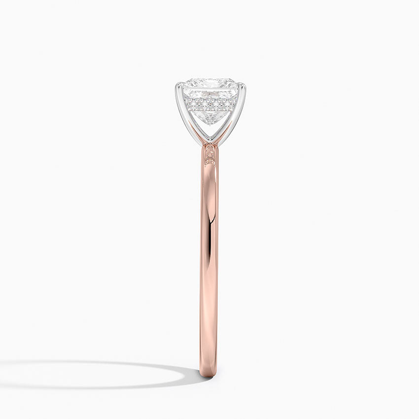 1.10 Karat Prenses Kesim Hidden Halo Tasarım Tektaş Laboratuvar Pırlanta Yüzük 18K - Elora - Bold Diamonds